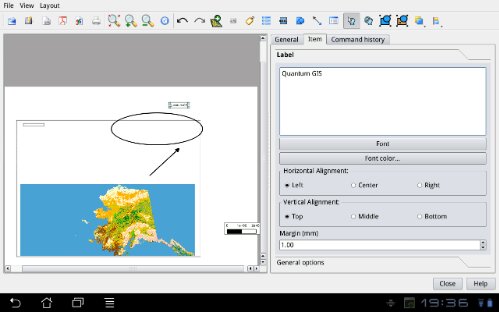 Second QGIS for Android test map screenshot from the early Android prototype
