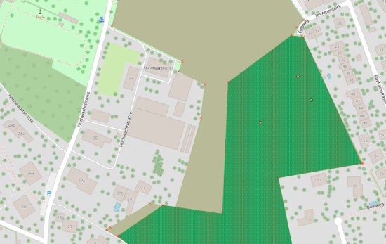 Diagram showing land parcels, forests, and issue trees used in the quality-assurance example