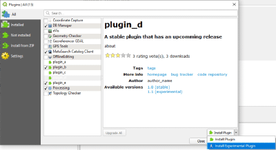 Plugin Manager improvement – OPENGIS.ch