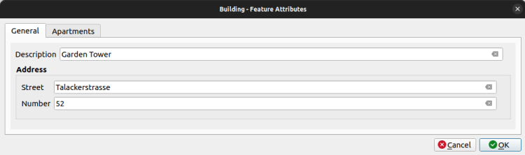 Feature form with joined Address fields