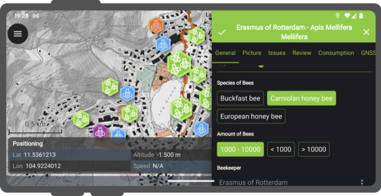 QField value map editor using the new toggle-button interface for faster data entry