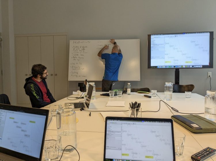 Participants at the QGIS Processing workshop