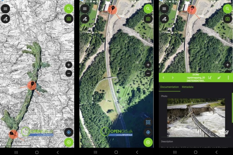 QField RapidMapper emergency response use case from the 2024 Swiss floods