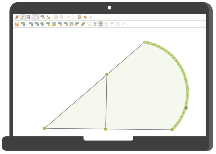 Diagram illustrating true circular arcs in GIS geometry